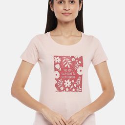 Honey by Pantaloons Women Pink & pastel parchment Typography Printed T-shirt-picture-44