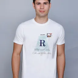 Fort Collins Round Neck Typography Printed Cotton T-shirt-image-98