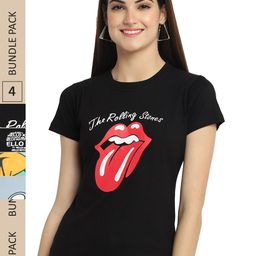 Fabflee Pack of 4 Graphic Printed Round Neck Cotton T-shirt-image-94