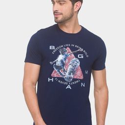 Being Human Men Navy Blue Printed T-shirt-picture-0