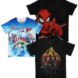 Marvel by Wear Your Mind Boys Pack of 3 Printed T-shirt-picture-3