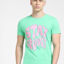 Jack & Jones Men Typography Printed Slim Fit Cotton T-shirt-image-53