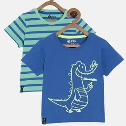 3PIN Boys Blue 2 Printed Applique T-shirt-image-83