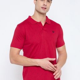 Duke Abstract Printed Polo Collar Short Sleeves Cotton Slim Fit T-shirt-image-4