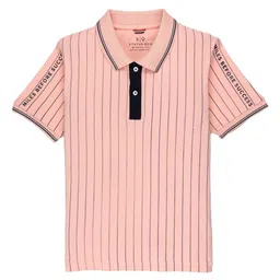Status Quo Boys Striped Polo Collar Cotton T-shirt-image-32