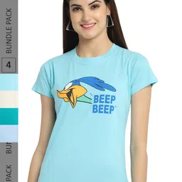 Fabflee Pack Of 4 Printed Cotton T-shirts-image-85