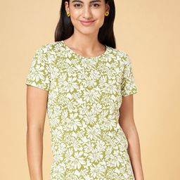 Honey by Pantaloons Floral Printed Round Neck Cotton Regular T-shirt-image-82