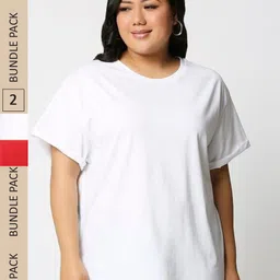 Bewakoof Plus Pack Of 2 Regular Fit Cotton T-Shirts-picture-9