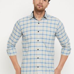 Duke Spread Collar Slim Fit Checked Casual Cotton Shirt-image-61