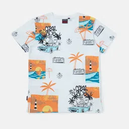 Gini and Jony Boys Graphic Printed Cotton T-shirt-55