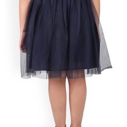 Miyo Girls Semi-Sheer Knee-Length Flared Skirt-image-35
