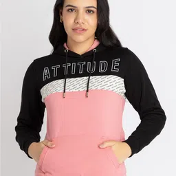 Status Quo Colourblocked Hooded Cotton Sweatshirt-image-32