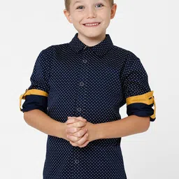KATE & OSCAR Boys Standard Printed Cotton Casual Shirt-36