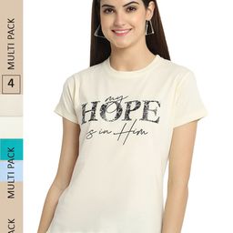 Fabflee Pack of 4 Graphic Printed Round Neck Cotton T-shirt-image-89