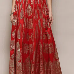 Biba Woven Design Maxi Flared A-Line Skirt-image-29