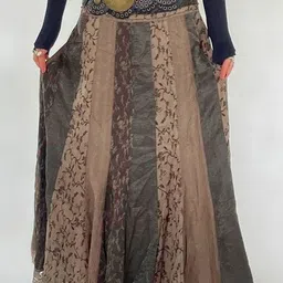 LULU & SKY Women's Patch-work A-line Maxi Skirt-picture-2