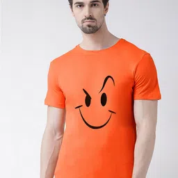 Friskers Men Orange Printed T-shirt-image-62