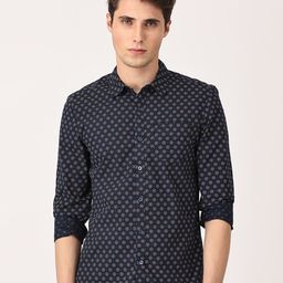 Crosscreek Men Comfort Slim Fit Printed Pure Cotton Casual Shirt-image-101
