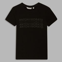 Antony Morato Boys Black Typography Printed T-shirt-image-85