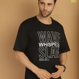 VIMAL JONNEY Pack Of 2 Typography Printed Round Neck Cotton Oversized T-shirt-image-93