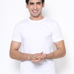TEEMOODS Men White Monochrome T-shirt-image-27