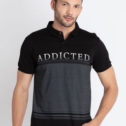 Status Quo Typography Printed Polo Collar Pure Cotton T-Shirt-image-83