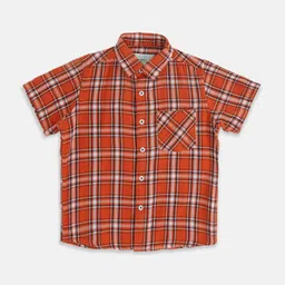 Pantaloons Junior Boys Tartan Checks Cotton Casual Shirt-image-9