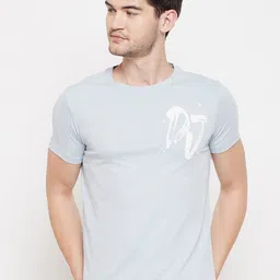 Duke Men Blue Typography Printed Slim Fit T-shirt-image-88