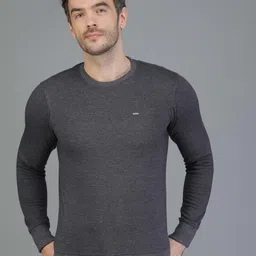 TQS Men Grey Slim Fit Cotton T-shirt-image-110