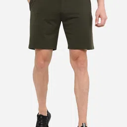 JADE BLUE Men Olive Green Cotton Training Sports Shorts-picture-53