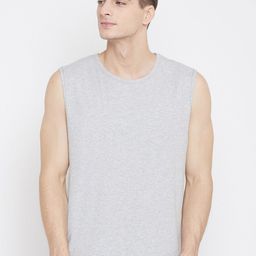 Hypernation Men Grey Cotton Loose T-shirt-image-13
