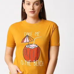 Blamblack Women Yellow Printed T-shirt-picture-12