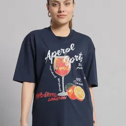 GRIFFEL Graphic Printed Drop-Shoulder Sleeves Cotton Oversized T-shirt-image-53
