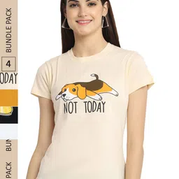 Fabflee Pack Of 4 Graphic Printed Cotton T-shirt-picture-9