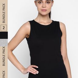 appulse Pack Of 2 Slim Fit Sleeveless Cotton T-shirt-image-95
