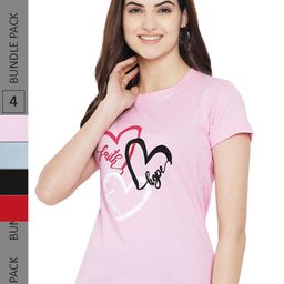 Fabflee Pack Of 4 Graphic Printed Cotton T-shirt-image-99
