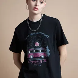 The Roadster Lifestyle Co Round Neck Graphic Printed Boxy-Fit Cotton Tshirt-picture-22