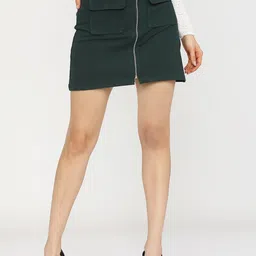 Tokyo Talkies Women Olive Green A-Line Midi Skirts-picture-42