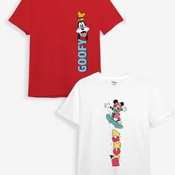 Minicult Kids Pack of 2 Mickey Mouse Printed Cotton T-shirt-image-93