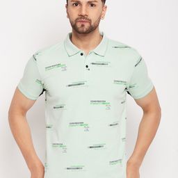 Duke Conversational Printed Polo Collar Cotton Slim Fit T-shirt-image-60