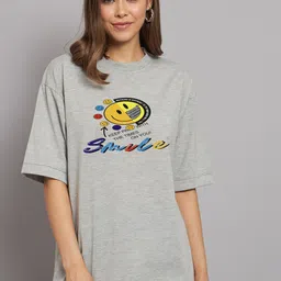 Imsa Moda Graphic Printed Oversized Longline Cotton T-shirt-picture-33