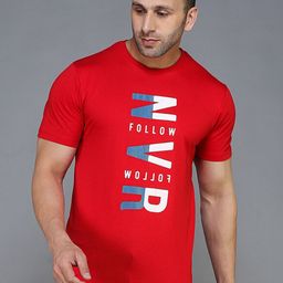 TQS Men Red & lava Typography Printed Applique T-shirt-image-3