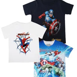 Marvel by Wear Your Mind Boys White & french middle red purple 3 T-shirt-image-10