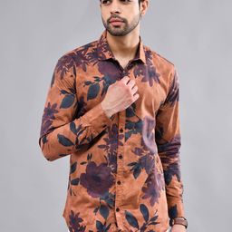 DEZANO Modern Floral Printed Cotton Casual Shirt-image-64