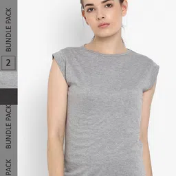 appulse Pack Of 2 Cap Sleeves Cotton Running Sports T-shirt-image-86