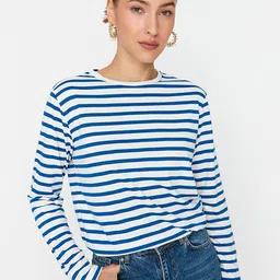 Trendyol Women Striped Cotton T-shirt-image-29