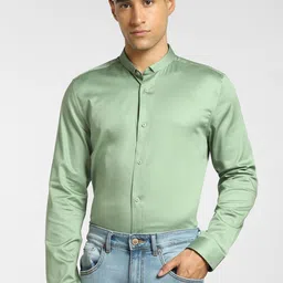 Jack & Jones Men Green Slim Fit Casual Cotton Shirt-picture-33