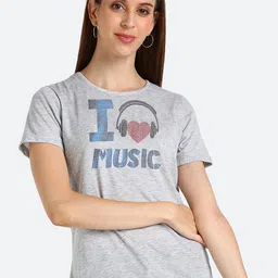 shashvi Women Grey & Blue Typography Printed T-shirt-picture-34