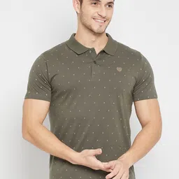 Duke Abstract Printed Polo Collar Short Sleeves Slim Fit T-shirt-image-19