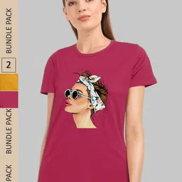 CHOZI Pack Of 2 Graphic Printed Cotton T-shirt-picture-36